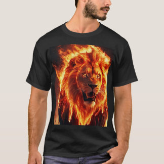 T-Shirt Lion Fougueux - Tee graphique au lion flam