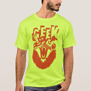 T-shirt lion geek manette jeux joystick video 