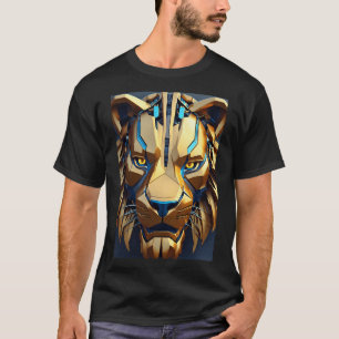 T-shirt Lion géométrique gras - résistance dans chaque lig