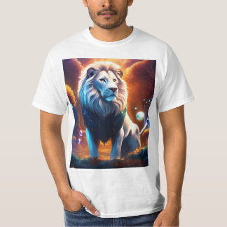 T-shirt Lion géométrique holographique : Libérez l
