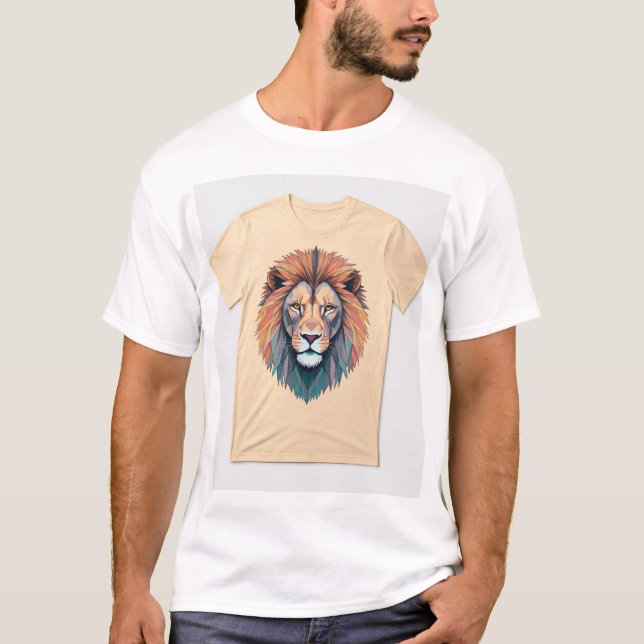 T-shirt "Lion géométrique rétro : 80s & 90s Throwback Tee" (Devant)