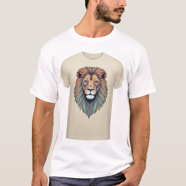 T-shirt "Lion géométrique rétro : 80s & 90s Throwback Tee" (Devant)