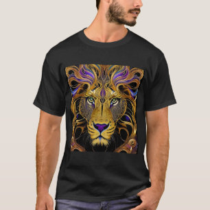 T-shirt Lion Gold Filigree