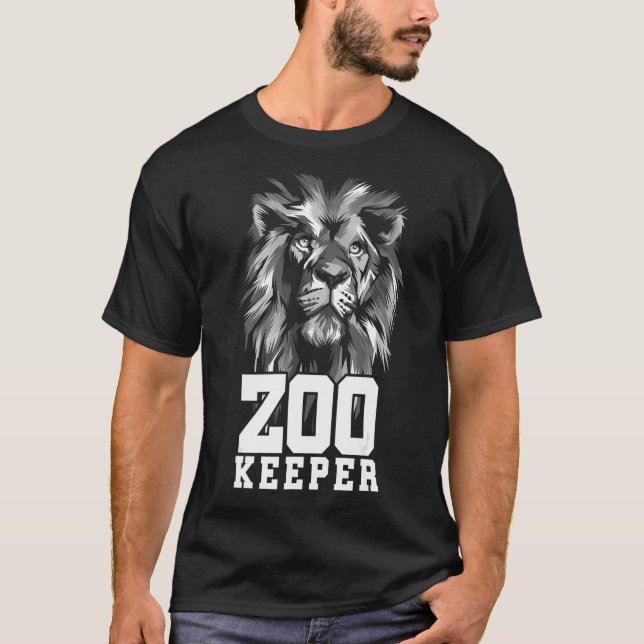 T-shirt Lion Graphic Animal Keeper Zoo Keeper Amoureux des (Devant)