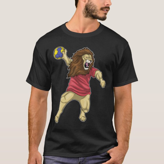 T-shirt Lion Handball player Handball (Devant)