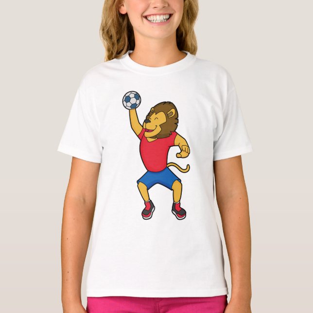 T-shirt Lion Handball player Handball (Devant)