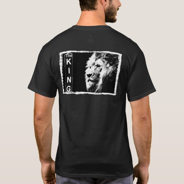 T-shirt Lion Head Elegant noir couleur Modèle moderne (Dos)