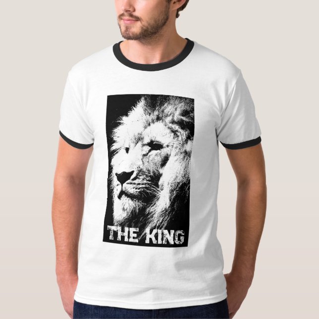 T-shirt Lion Head King Mens Modèle élégant moderne tendanc (Devant)
