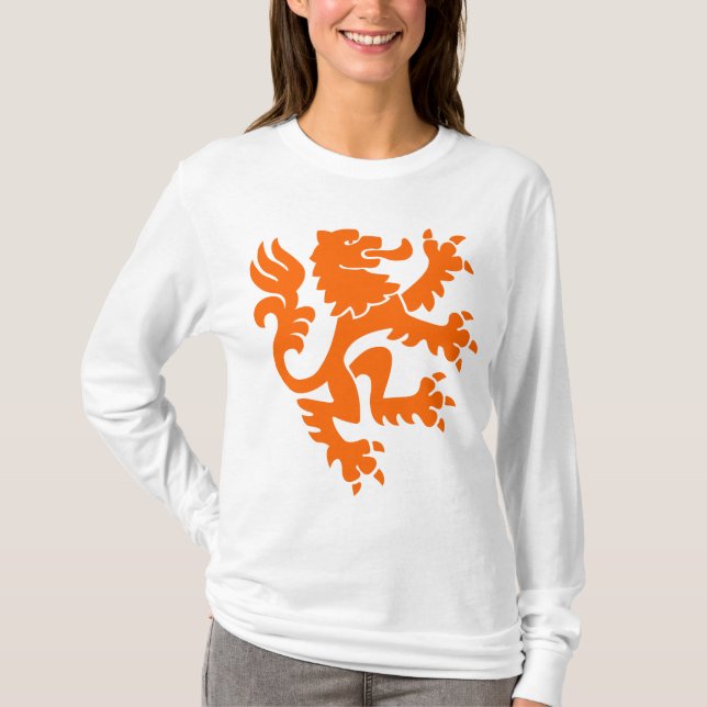 T-shirt Lion héraldique 01 - Orange (Devant)