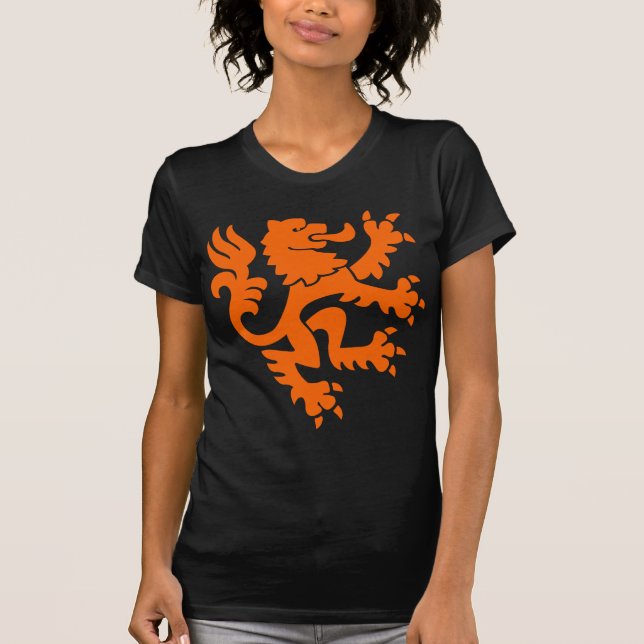 T-shirt Lion héraldique 01 - Orange (Devant)