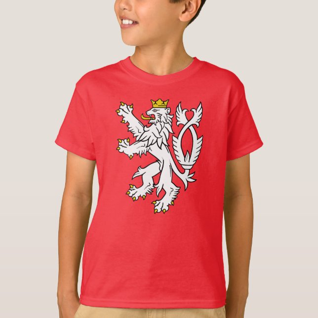 T-shirt Lion héraldique de Bohème (Devant)