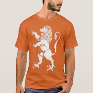 T-shirt Lion héraldique Rampant Blanc