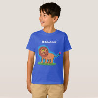 Lion heureux avec dessin animé papillon