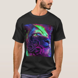 T-shirt Lion huile Noir Lyon design
