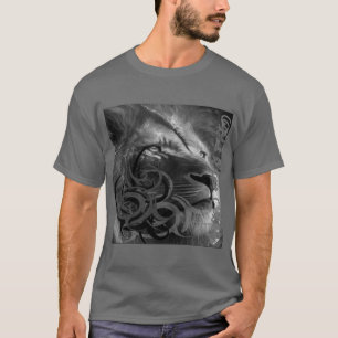 T-shirt Lion huile Noir Lyon design gr