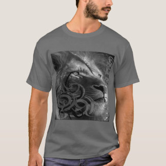 T-shirt Lion huile Noir Lyon design gr