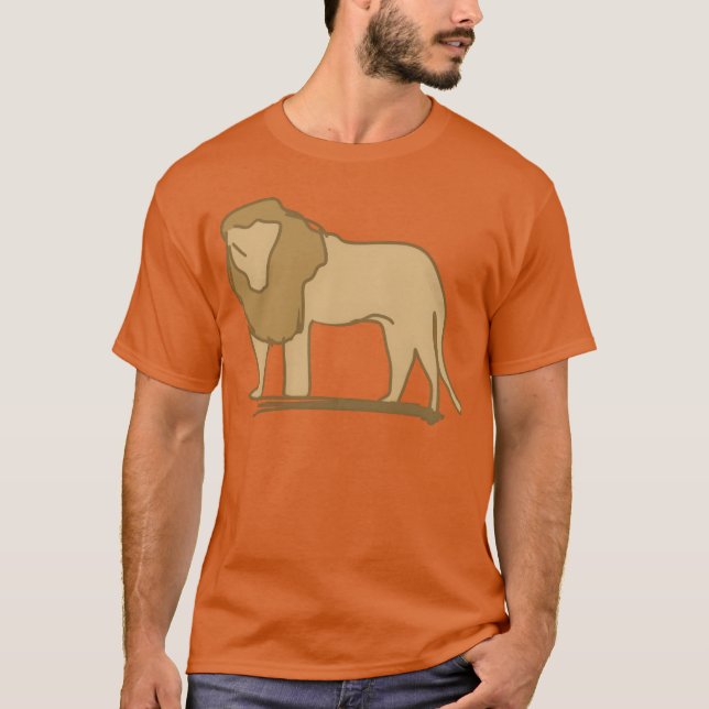 T-shirt Lion icon animal predator brown family (Devant)