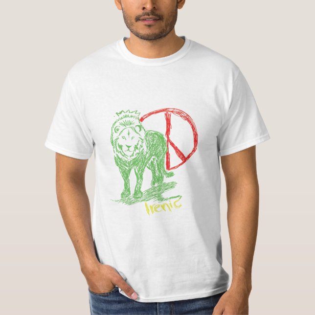 T-shirt Lion irénique de Rasta (Devant)
