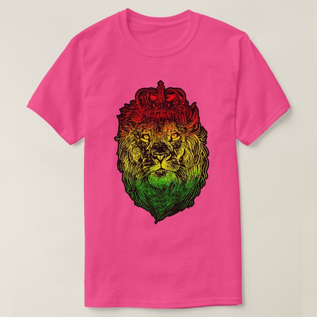 T-shirt Lion Judah Rastafarian Lion éthiopien - Reggaeton (Design devant)