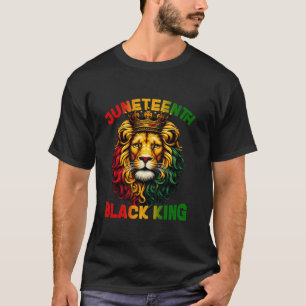 T-shirt Lion Junetdix Black King Melanin Père jour T