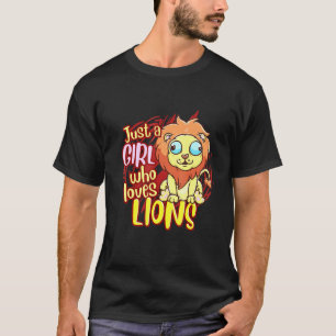 T-shirt Lion Juste Une Fille Qui Aime Les Lions