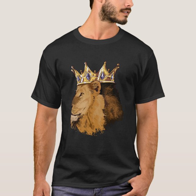 T-shirt Lion King Crown Big Cat Africa Safari Family (Devant)