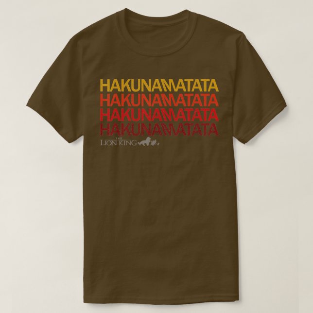 T-shirt Lion King Hakuna Matata Couleur coucher de soleil (Design devant)