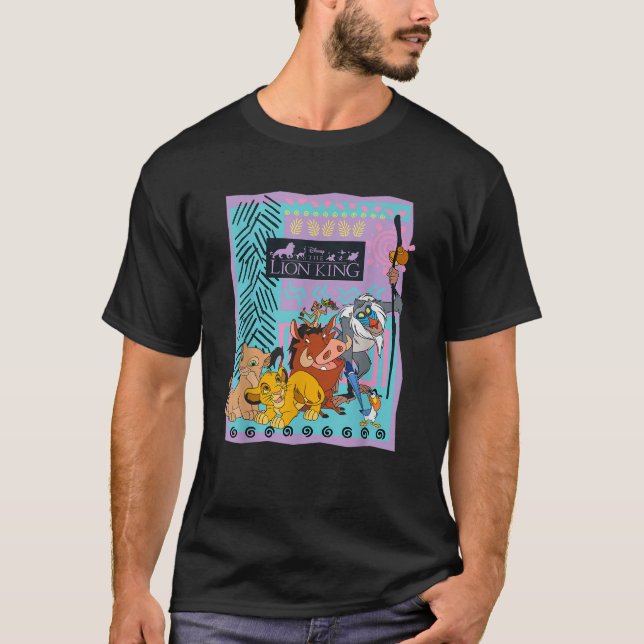 T-shirt Lion King Simba Nala Timon Pumbaa Zazu Rafiki Retr (Devant)