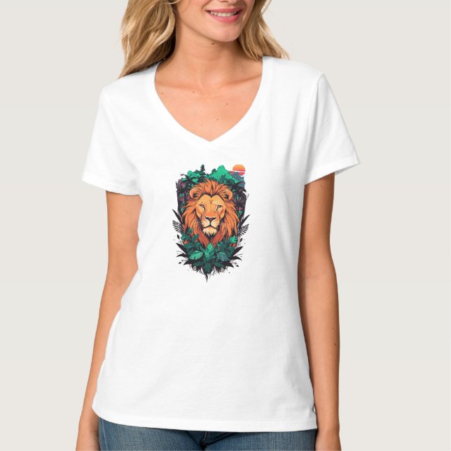 T-shirt Lion la jungle (Devant)