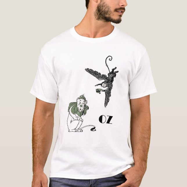 T-shirt Lion lâche, singe volant - magicien d'Oz (Devant)
