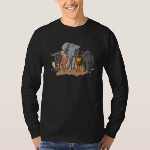 T-shirt Lion Lion Lion Rhino Faune africaine