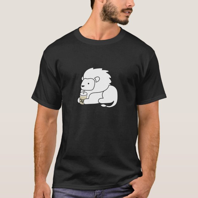 T-shirt Lion Lion Zodiaque Ouest Léon Boire Boba Bubble La (Devant)