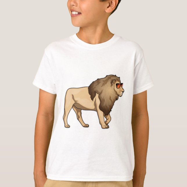 T-shirt Lion Lunettes de soleil (Devant)