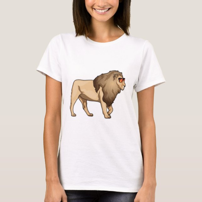 T-shirt Lion Lunettes de soleil (Devant)