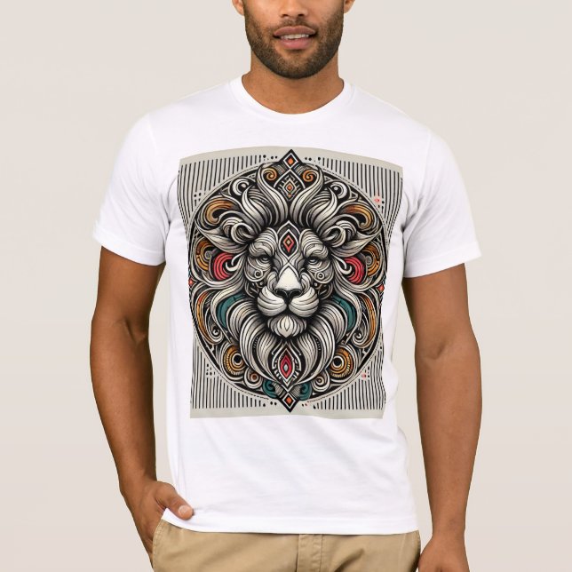 T-shirt Lion Majestic Mandala (Devant)