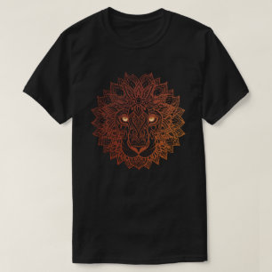 T-shirt Lion Mandala Ornamental, Lion Dessiné À La Main Ma