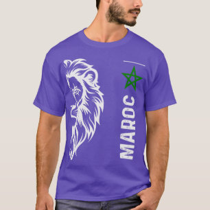 T-shirt lion marocain Maroc Drapeau 2024