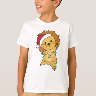 T-shirt Lion Noël Neige Animaux d'hiver Lions