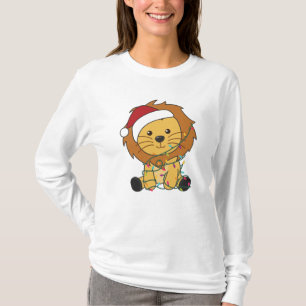 T-shirt Lion Noël Neige Animaux d'hiver Lions