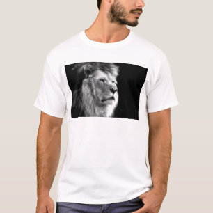 T-shirt Lion noir blanc