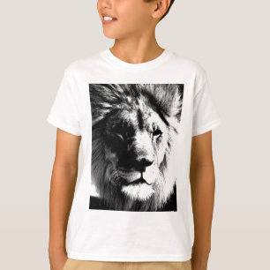 T-shirt Lion noir et blanc