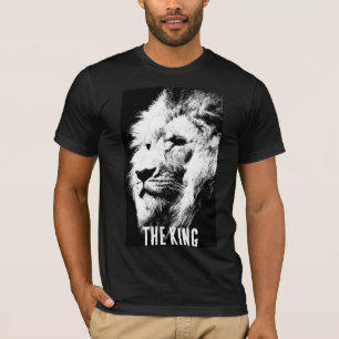 T-shirt Lion noir et blanc Manches courtes pour homme Bell