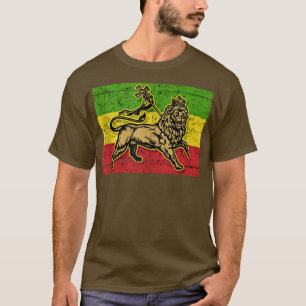 T-shirt Lion of Judah Rasta Ethiopian Cross Reggae Old Eth