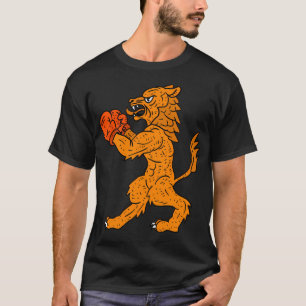 T-shirt Lion orange hollandais. Football Et Boxe.
