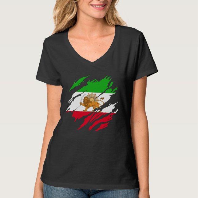 T-shirt Lion Persan Iranien Iran (Devant)