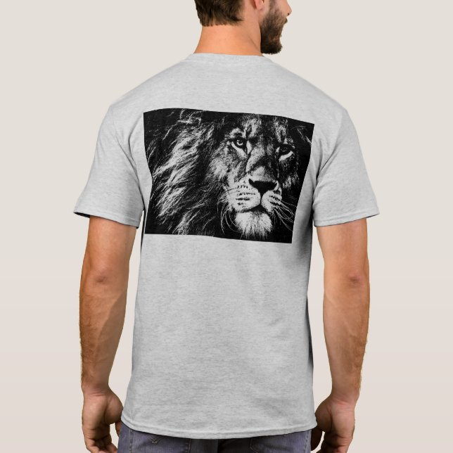 T-shirt Lion personnalisé face arrière côté impression Mod (Dos)
