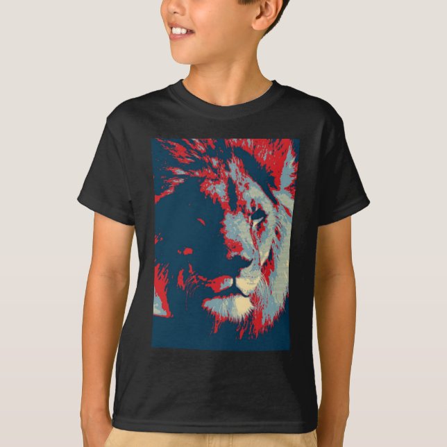 T-shirt Lion Pop Art (Devant)