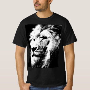 T-shirt Lion Pop Art Modèle moderne Face Hommes Élégants