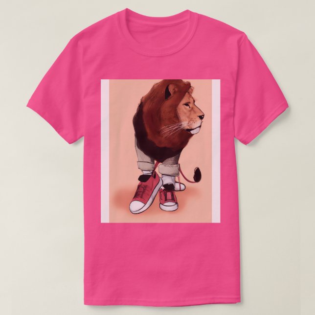T-shirt Lion portant des Baskets (Design devant)