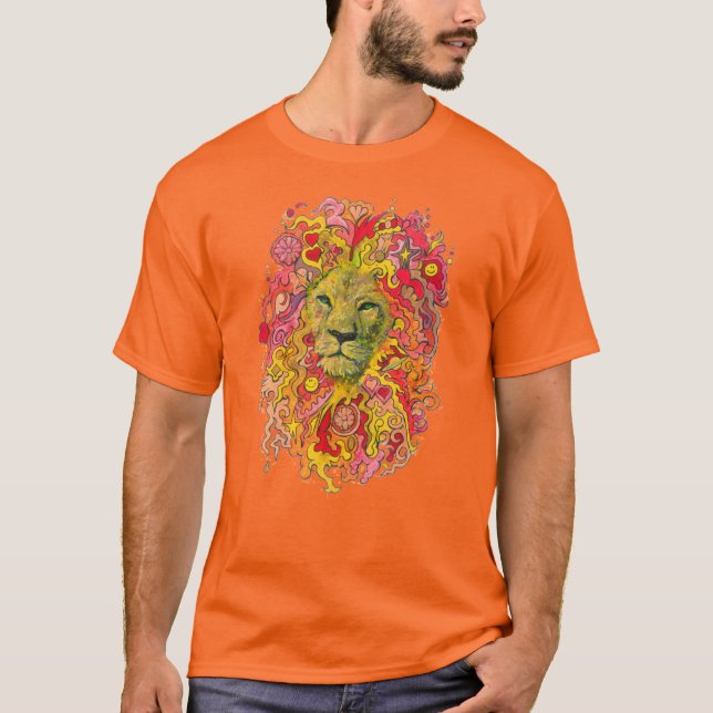 T-shirt Lion psychédélique (Devant)
